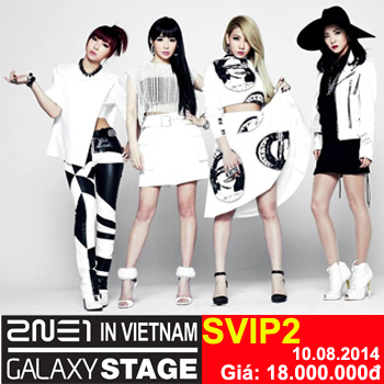 2 VÉ VIP 2NE1 VIETNAM - SUPER VIP2 (Tặng Galaxy Tab S, 2NE1 ký tặng, chụp hình)