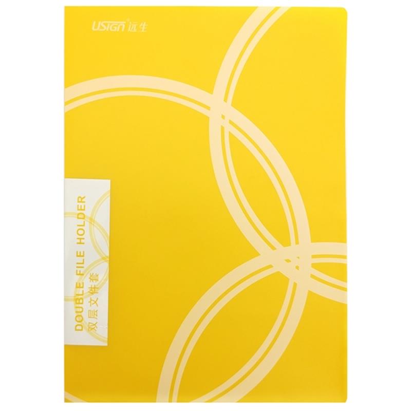 Bìa Lá Nhựa Màu USIGN A4 US-3735P - Màu Vàng