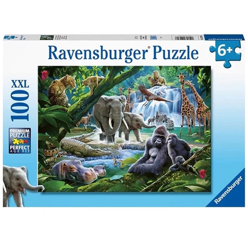 Bộ Xếp Hình Ravensburger Puzzle Jungle Families Rv129706 (100 Mảnh Ghép)
