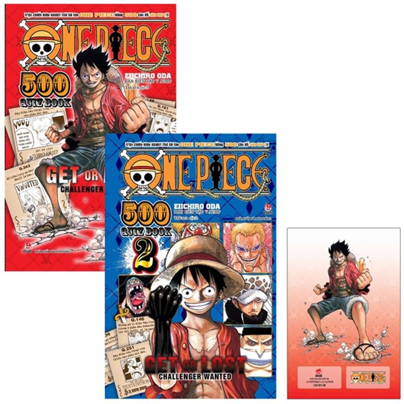 Sách Bộ One Piece 500 Quiz Book (Tập 1 + Tập 2) - Tặng Kèm Standee PVC Luffy