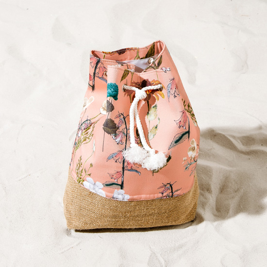 Balo dạng rút Gosto Floral Canvas Backpack - GFB000956PIN