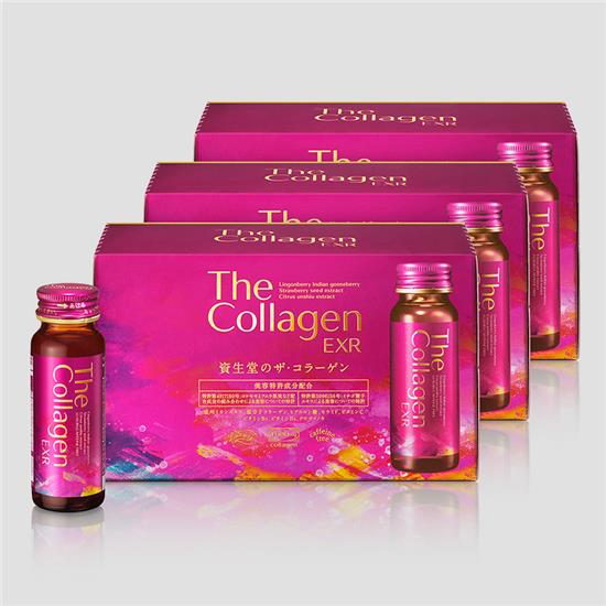 [Bán chạy] 3 Hộp Nước Uống The Collagen Shiseido EXR New 30 Lọ*50ml