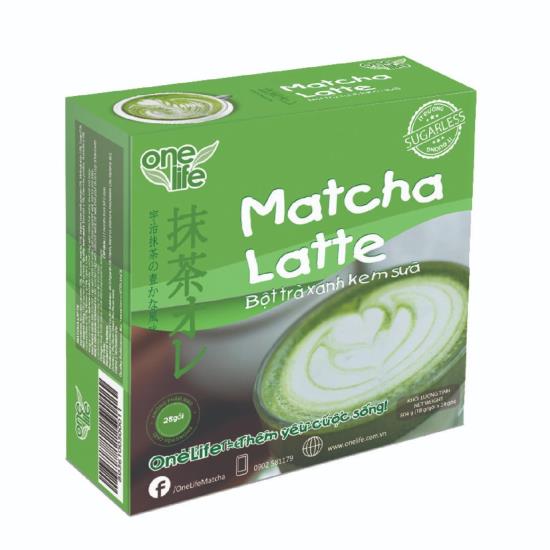 Bột Matcha Latte kem sữa hộp 28 gói ONELIFE 500g | Hộp bột trà sữa matcha