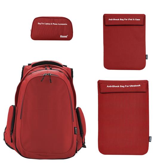 Combo 168 - 01 Ba lô 47 đỏ + 01 Túi phụ kiện + 1 Túi chống sốc Ultrabook - 1 Túi chống sốc Ipad Ronal - COMBO168