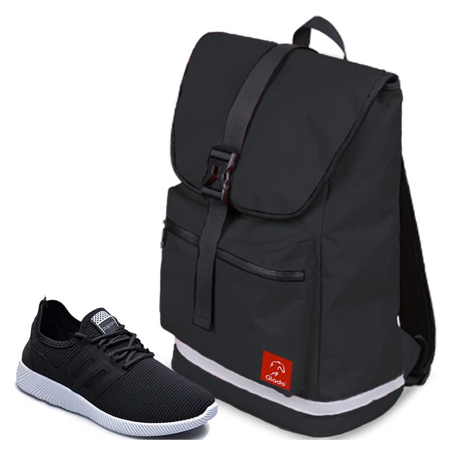 Combo Balo Glado Classical BLL005BA màu đen và Giày Sneaker nam GS068BA  đen - CB166BA