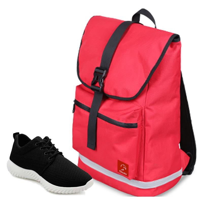 Combo Balo Glado Classical BLL005RE màu đỏ và Giày Sneaker unisex GS062BA đen - CB179BA
