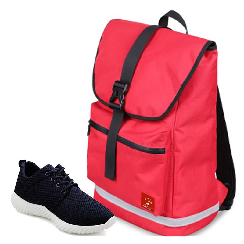 Combo Balo Glado Classical BLL005RE màu đỏ và Giày Sneaker unisex GS062BU xanh - CB179BU