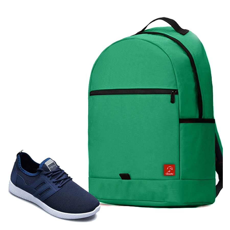 Combo Balo Glado Classical BLL006GE màu xanh lá và Giày Sneaker nam GS068BU màu xanh - CB201BU