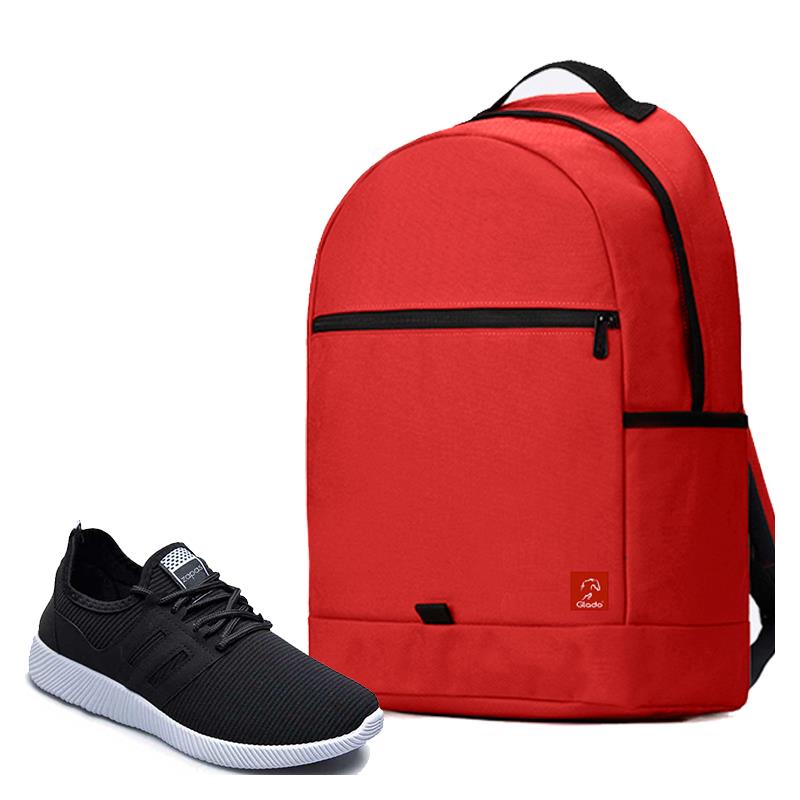 Combo Balo Glado Classical BLL006RE màu đỏ và Giày Sneaker nam GS068BA màu đen - CB215BA