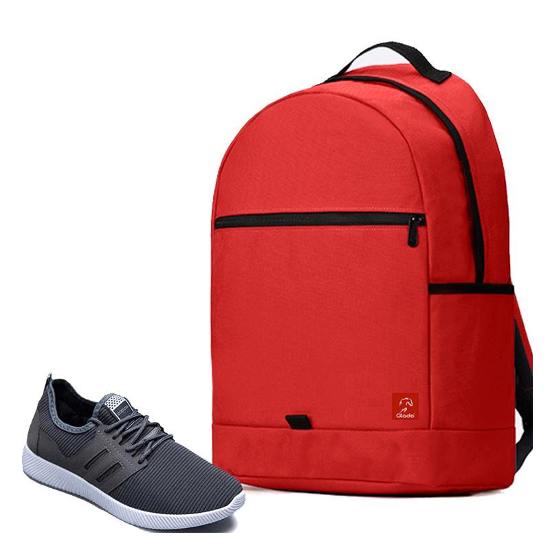 Combo Balo Glado Classical BLL006RE màu đỏ và Giày Sneaker nam GS068GR màu xám - CB215GR