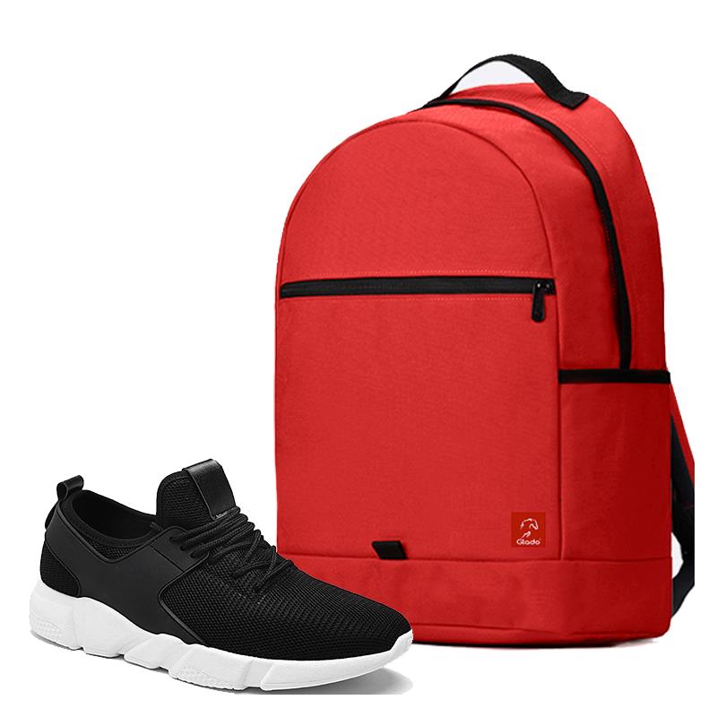 Combo Balo Glado Classical BLL006RE màu đỏ và Giày Sneaker nam GS080BA màu đen - CB216BA