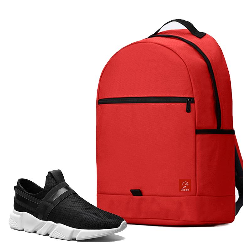 Combo Balo Glado Classical BLL006RE màu đỏ và Giày Sneaker nam GS084BA màu đen - CB218BA