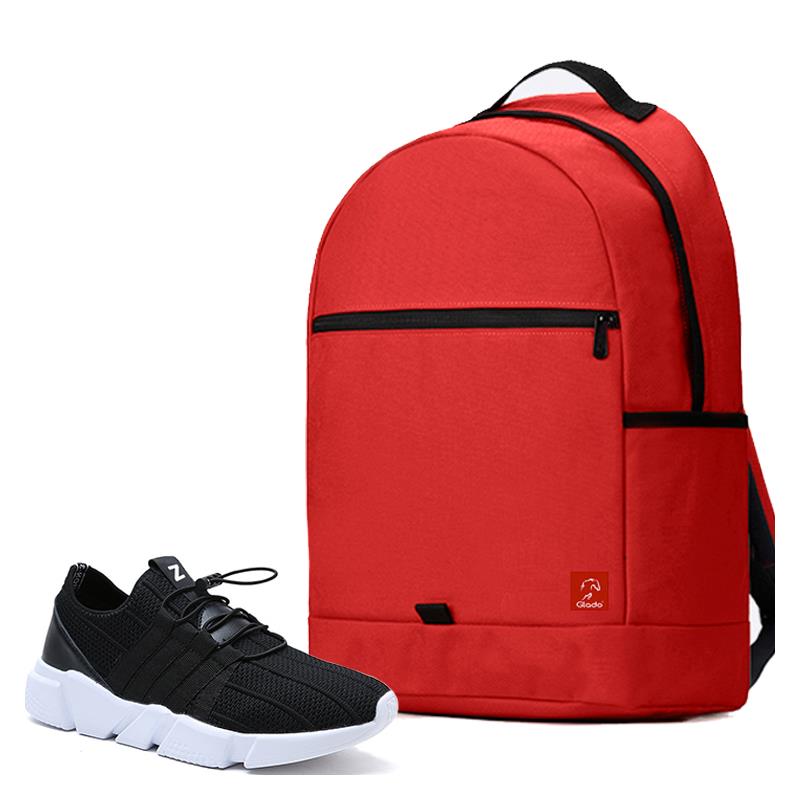 Combo Balo Glado Classical BLL006RE màu đỏ và Giày Sneaker nam GZ016BA màu đen - CB219BA