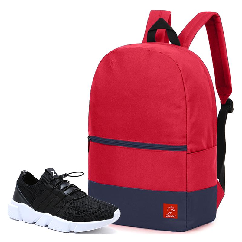 Combo Balo Glado Classical BLL007RE màu đỏ xanh  và Giày Sneaker nam GZ016BA màu đen - CB259BA