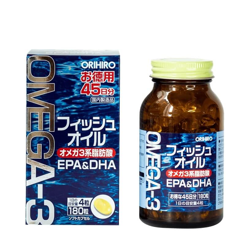 Dầu Cá Orihiro Omega 3 bảo vệ sức khỏe 180 Viên SI022