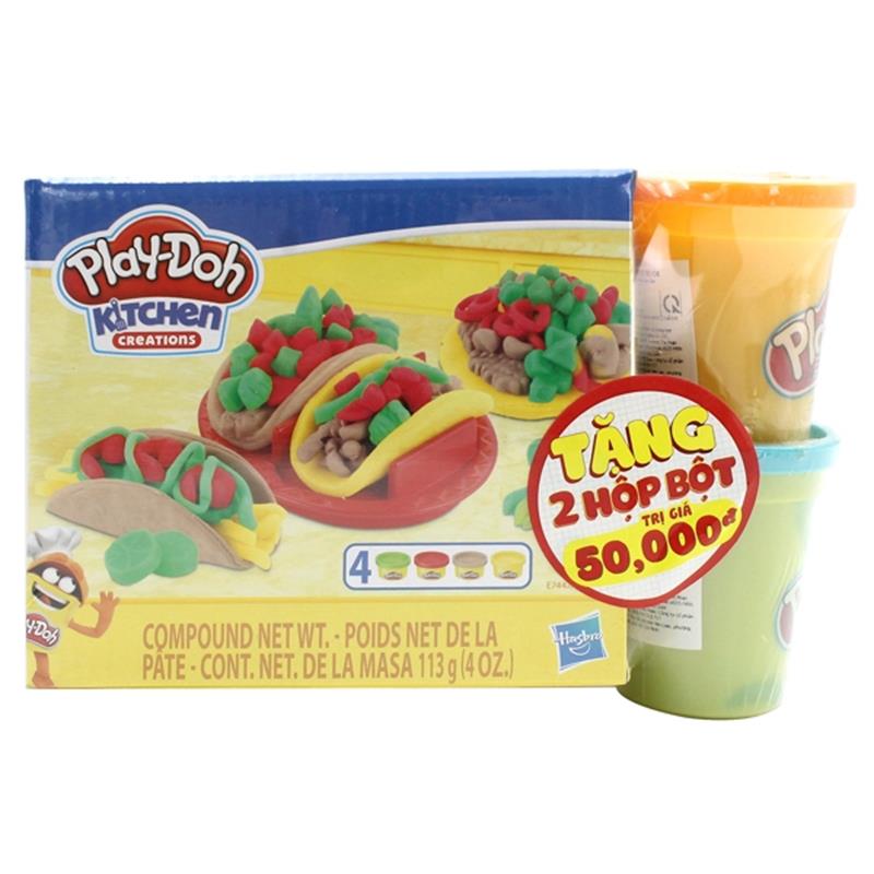 Đồ Chơi Đất Nặn Play-Doh Máy Làm Bánh Taco Kèm 2 Hộp Đất Nặn CBE6686-2B5517A