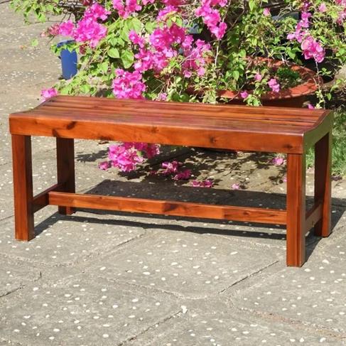Ghế băng sân vườn gỗ tự nhiên Juno Sofa (màu nâu gỗ) - 43 cm