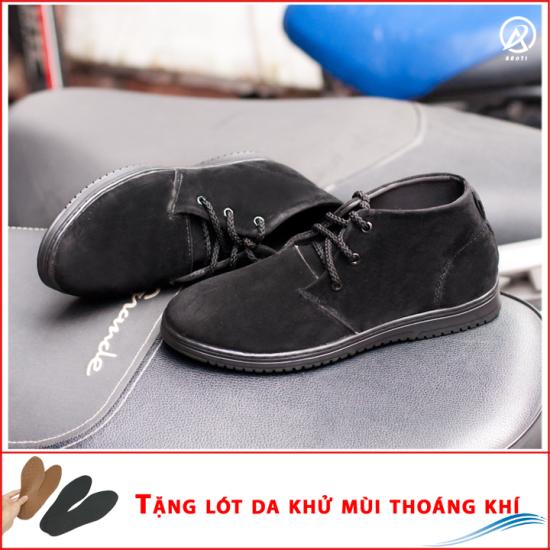 Giày Chukka boot cổ lửng màu đen buck - M443 + Tặng lót da
