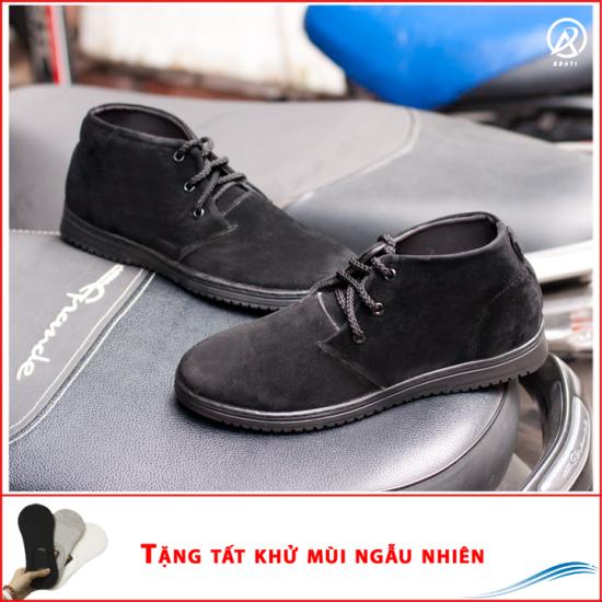Giày Chukka boot cổ lửng màu đen buck - M443 + Tặng tất khử mùi