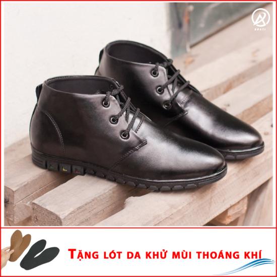 Giày Chukka boot cổ lửng màu đen nhám - M443 + Tặng lót da