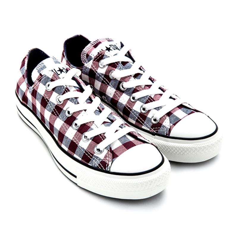 Giày Converse Unisex sọc caro trắng - đen - đỏ - 130016C