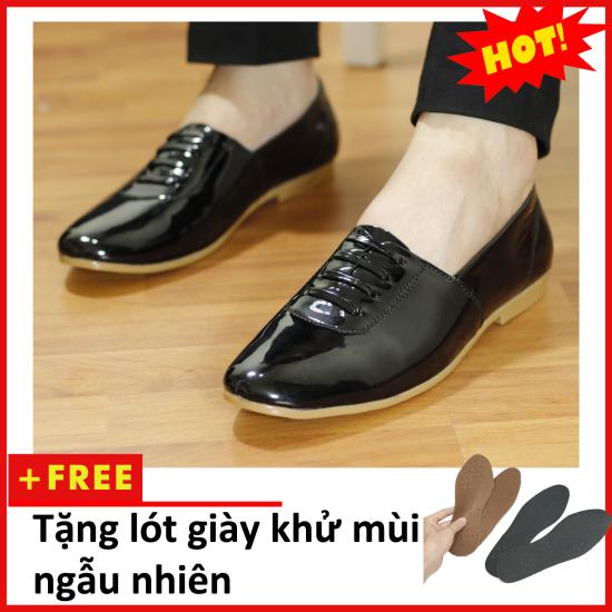 Giày lười dây da bóng phong cách Hàn Quốc - M97 + Tặng lót da