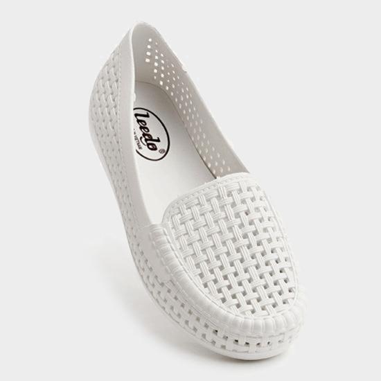 Giày nhựa đi mưa unisex Leedo màu trắng PVC