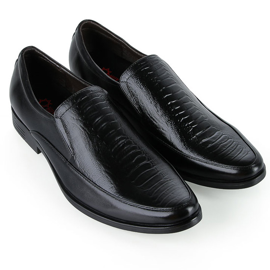 Giày tây nam Huy Hoàng vân đà điểu màu đen HY7795-40