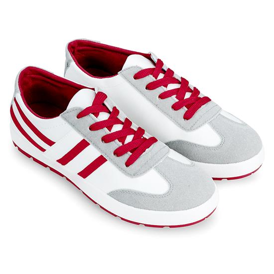 Giày thể thao nữ JoJo (Trắng Đỏ) - 7205-Trắng Sọc Đỏ