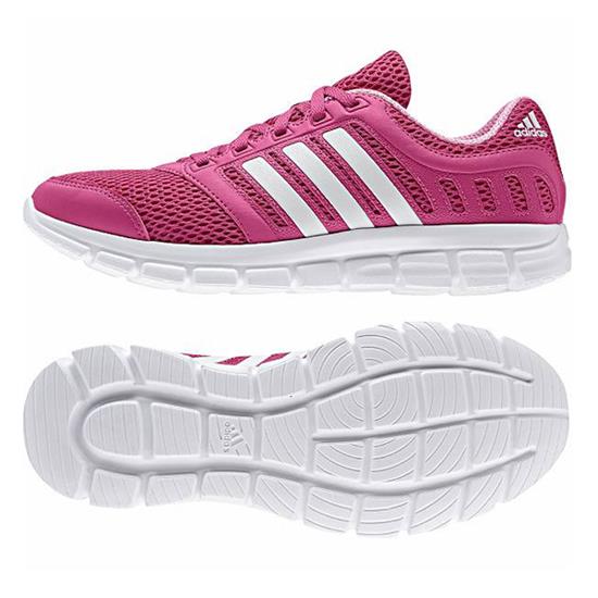 Giày thể thao running Adidas nữ hồng sọc trắng - AD306AF5344