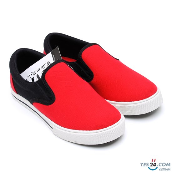 Giày TUVI'S nam, nữ vải không dây màu đỏ phối đen - TVS18004-999/975