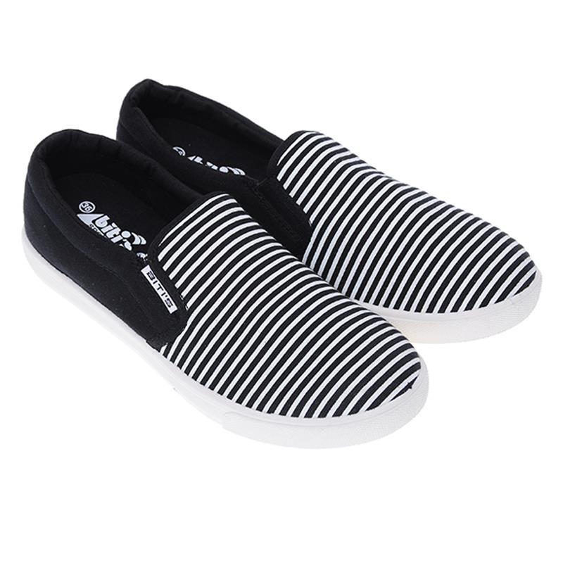 Giày vải nhựa phun thể thao Bitis nữ (Sọc trắng đen) - DSW052900DEN