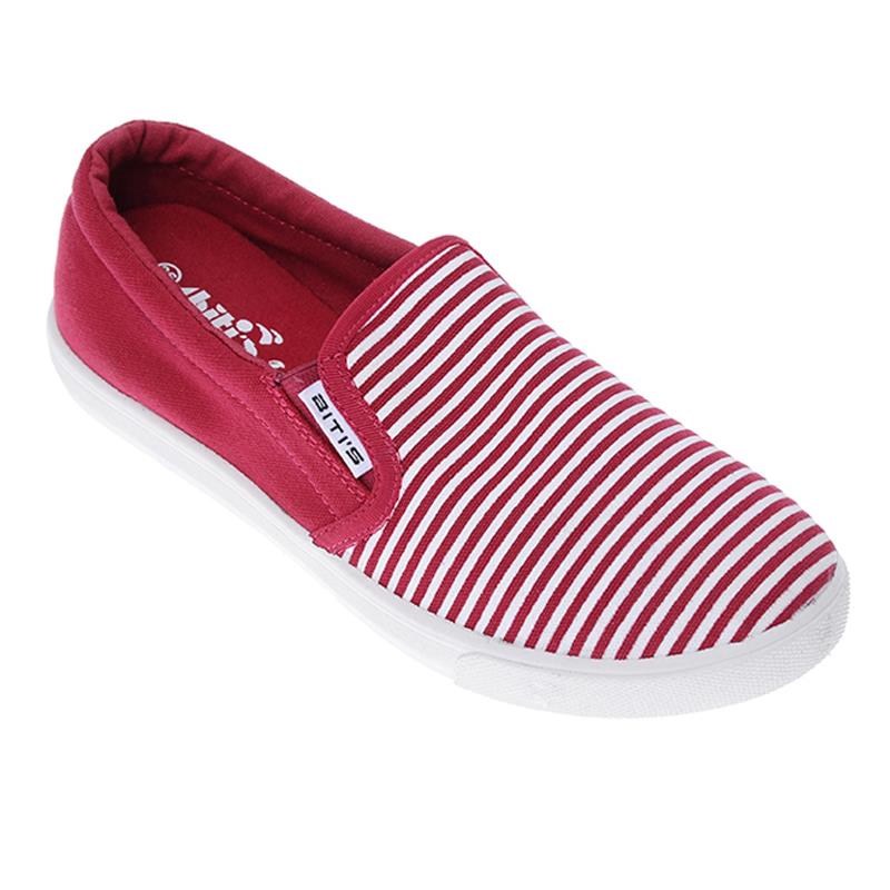 Giày vải nhựa phun thể thao Bitis nữ (Sọc trắng đỏ) - DSW052900DOO