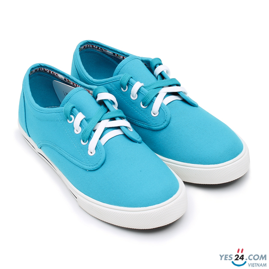 Giày vải TUVIS nam, nữ cổ thấp có dây màu xanh dương -  TVS18005-C52
