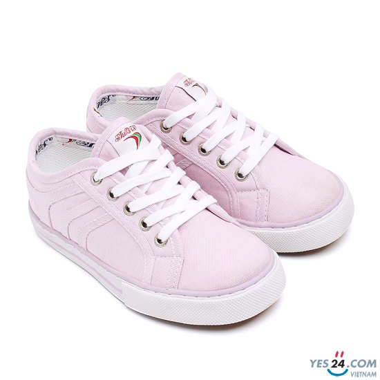 Giày vải TUVI'S trẻ em cổ thấp có dây màu hồng - TREEM-A05