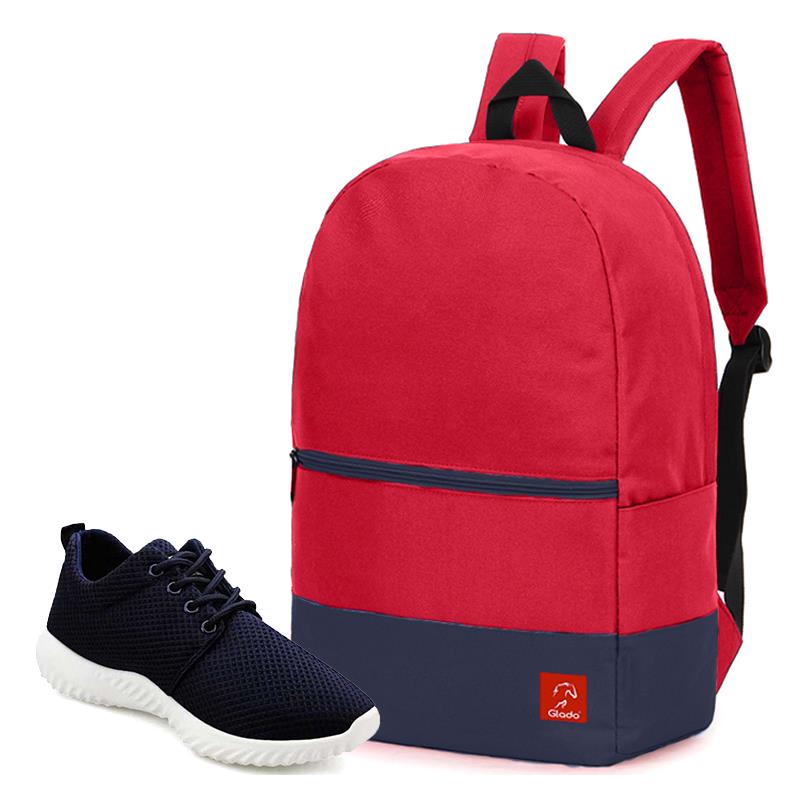 [HONEYDEAL4] Combo Balo Glado Classical BLL007RE màu đỏ xanh  và Giày Sneaker unisex GS062BU màu xanh - CB254BU