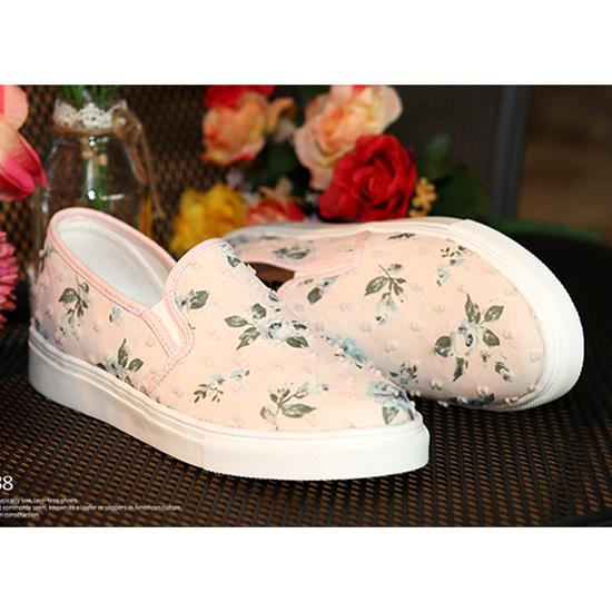[HONEYDEAL7] Giày Casual Paperplanes nữ - Hồng họa tiết - SN138 - PINK