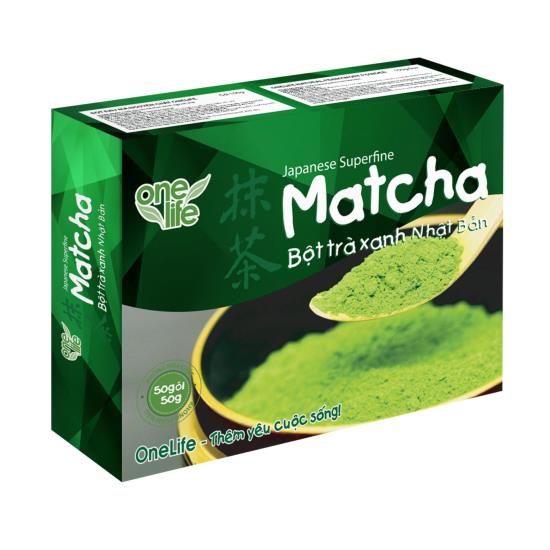 Hộp 50 gói bột trà xanh MATCHA Nhật Bản 50g | Bột MATCHA ONELIFE