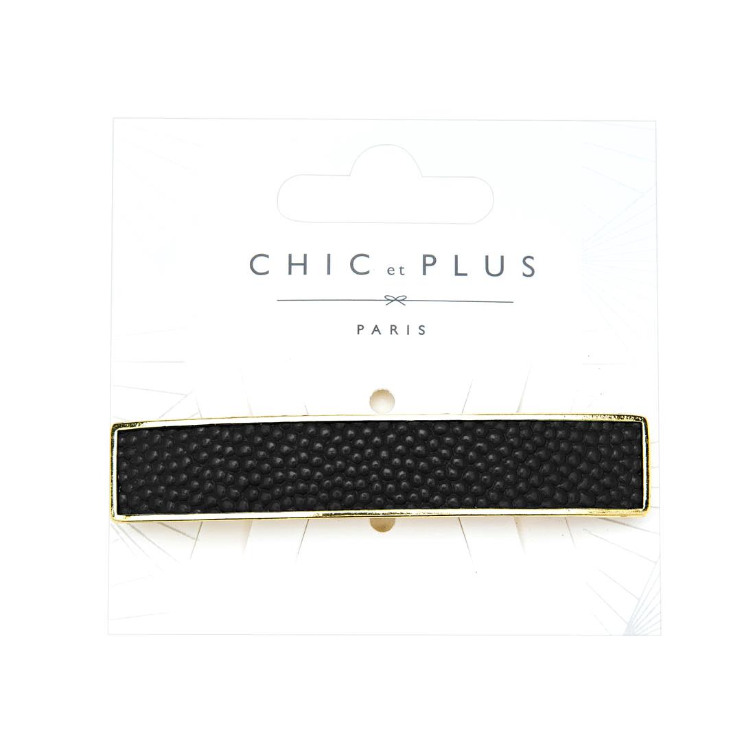 Kẹp chữ nhật viền kim loại màu đen Chic Et Plus - CEP020155- BLACK