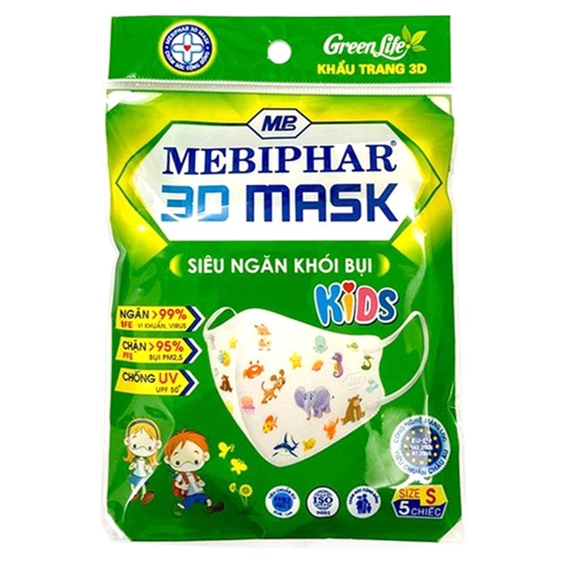 Khẩu Trang 3D Mask MEBIPHAR size S (5 cái/túi) (Mẫu Màu Giao Ngẫu Nhiên)