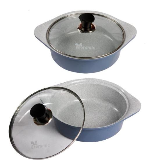 [Chính Hãng] Seoulcook (E) - Nồi đúc ceramic cao cấp 2 tay cầm 22 cm,dùng được bếp từ