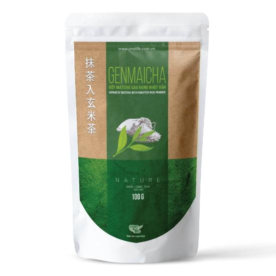 MATCHA Gạo Rang Nhật Bản ONELIFE 100g | bột trà xanh gạo rang Japanese Genmaicha Powder 100g