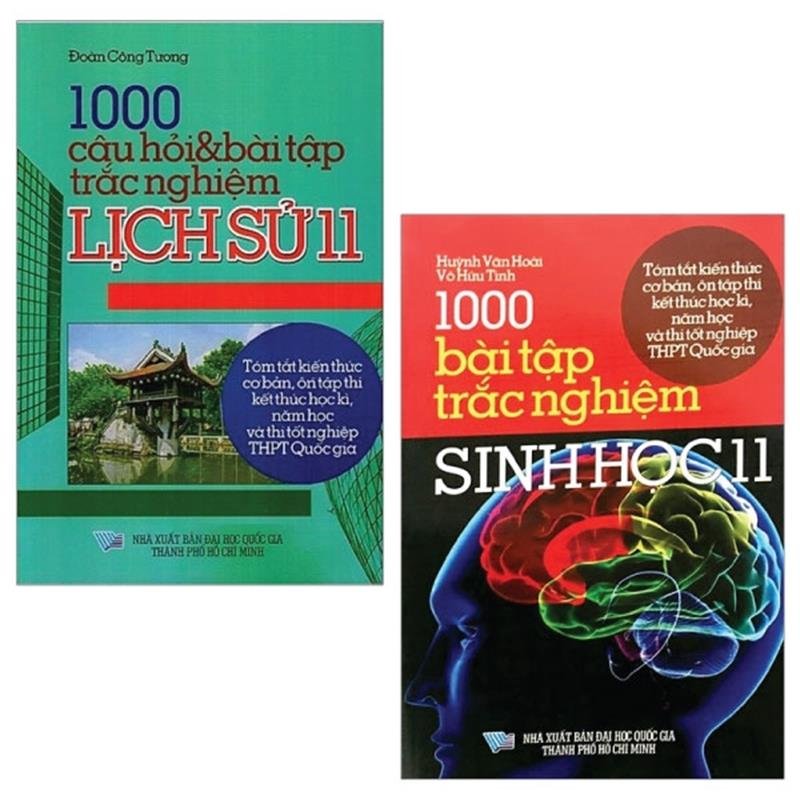 Sách Combo 1000 Bài Tập Trắc Nghiệm Sinh Học 11 + 1000 Câu Hỏi & Bài Tập Trắc Nghiệm Lịch Sử 11 (Bộ 2 Cuốn)