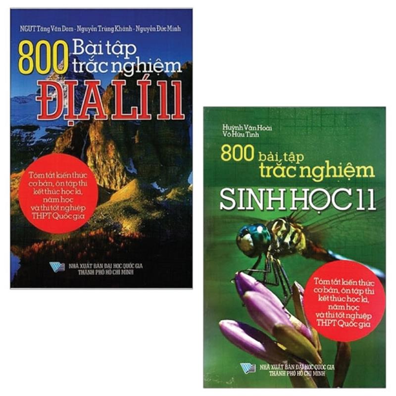 Sách Combo 800 Bài Tập Trắc Nghiệm Địa Lí 11 + 800 Bài Tập Trắc Nghiệm Sinh Học 11 (Bộ 2 Cuốn)