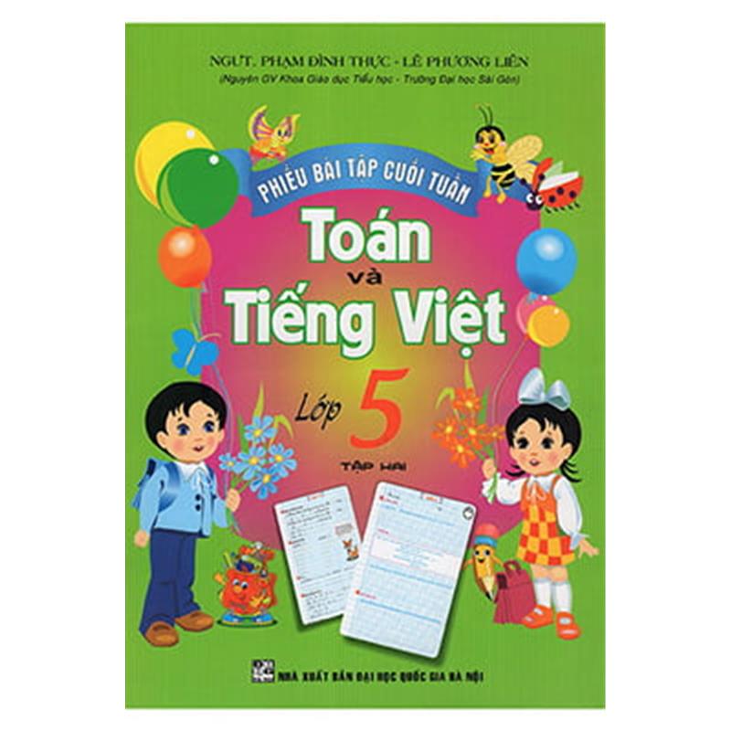 Sách Phiếu Bài Tập Cuối Tuần Toán Và Tiếng Việt 5 - Tập 2