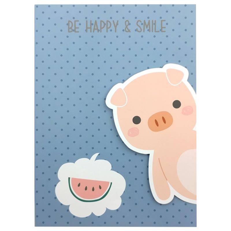 Sổ A4 Moshi 491 - Be Happy & Smile - Màu Xanh
