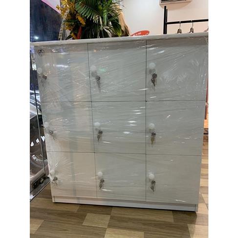Tủ locker nhựa đài loan 9ô màu trắng 96x104 (TPHCM)