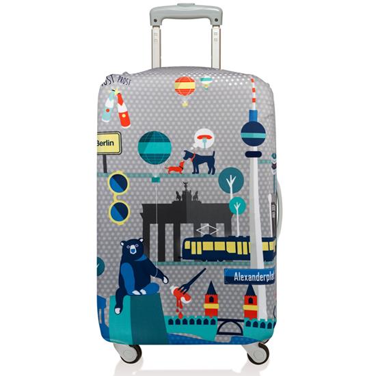 Túi bọc vali  LOQI Prima Medium Luggage Cover size M - Berlin - 4260317651661
