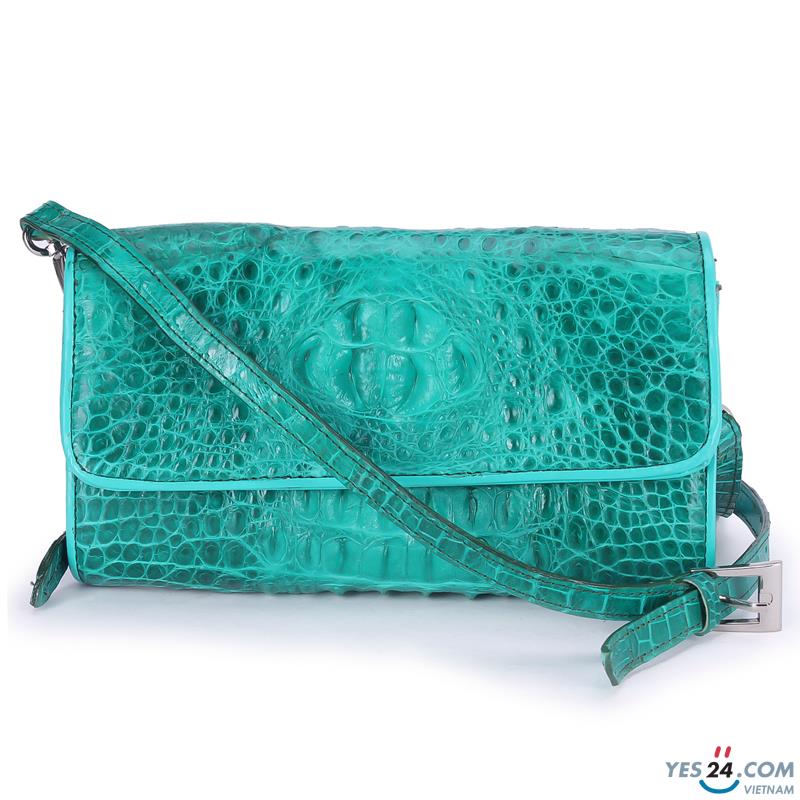 Túi đeo nữ da cá sấu Huy Hoàng màu xanh đậm - HH6264