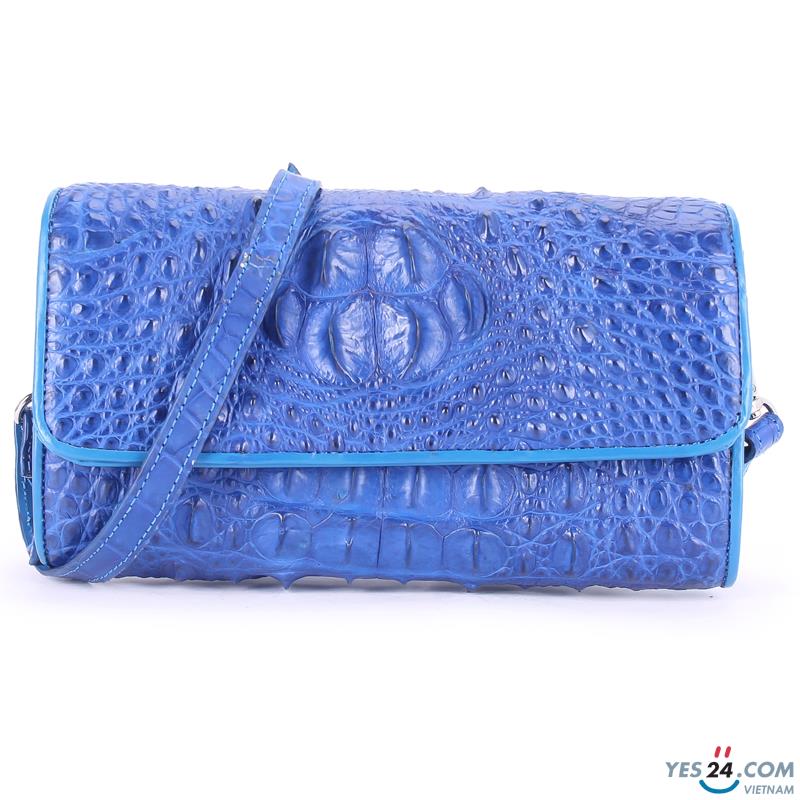 Túi đeo nữ da cá sấu Huy Hoàng màu xanh dương - HH6263